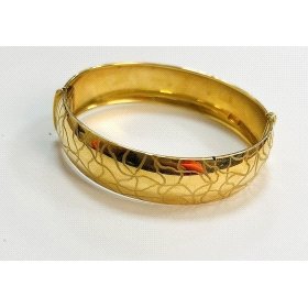 PULSERA ARO AMARILLO ITALIANO GRABADO                                 