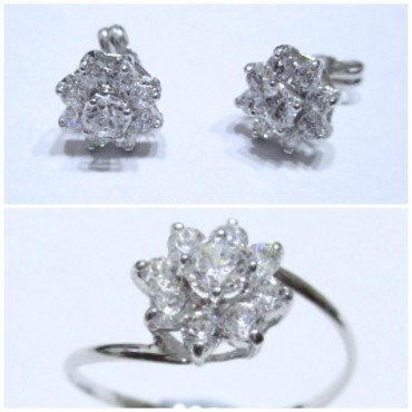 juego oro blanco piedra