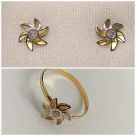juego bicolor flor piedra