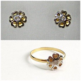 juego flor bicolor piedra