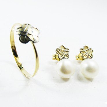 juego bicolor flor perla