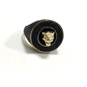 SELLO CABALLERO ORO AMARILLO PIEDRA GATO                              