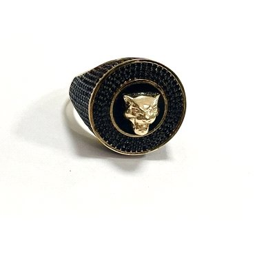 SELLO CABALLERO ORO AMARILLO PIEDRA GATO                              