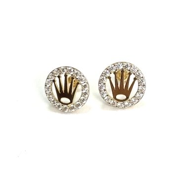 PENDIENTES ORO AMARILLO PIEDRA CORONA                                 