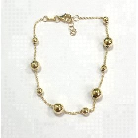 PULSERA SRA. ORO AMARILLO BOLAS                                       