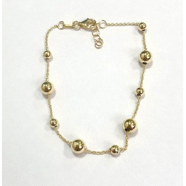 PULSERA SRA. ORO AMARILLO BOLAS                                       