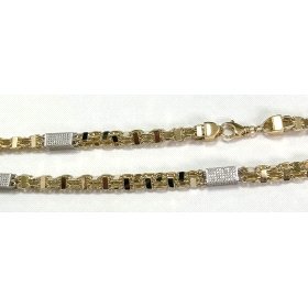 GARGANTILLA ORO BICOLOR ITALIANO PIEDRA FANTASIA COMBINADO            