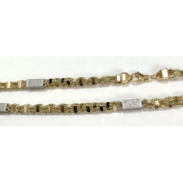 GARGANTILLA ORO BICOLOR ITALIANO PIEDRA FANTASIA COMBINADO            