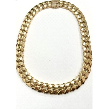 GARGANTILLA ORO AMARILLO ITALIANO PIEDRA ESLAVONES                    