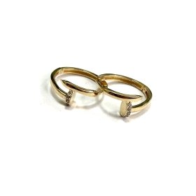 PENDIENTES ARO ORO AMARILLO PIEDRA CLAVO                              