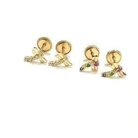 PENDIENTES ORO AMARILLO PIEDRA                                        