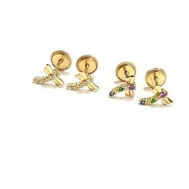 PENDIENTES ORO AMARILLO PIEDRA                                        