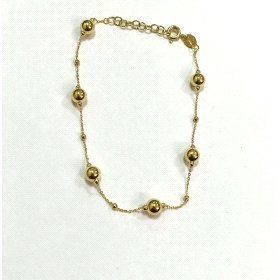 PULSERA SRA. ORO AMARILLO BOLAS                                       