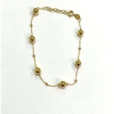 PULSERA SRA. ORO AMARILLO BOLAS                                       