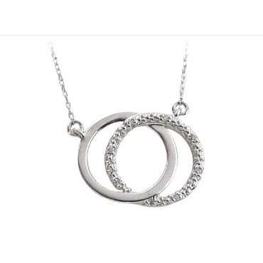 GARGANTILLA ORO BLANCO BRILLANTES DOBLE REDONDO                       