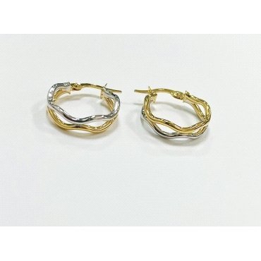PENDIENTES ARO ORO BICOLOR                                            