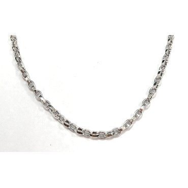 GARGANTILLA CADENA ORO BLANCO DE 60 CM FORZADA                        