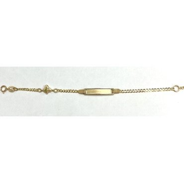 ESCLAVAS NIÑ@ ORO BICOLOR  CON MARIPOZA  CIRCONITA  14CM              