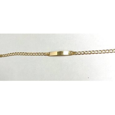 ESCLAVAS NIÑ@ ORO AMARILLO COMUNION CHAPA  LISA 18CM                  