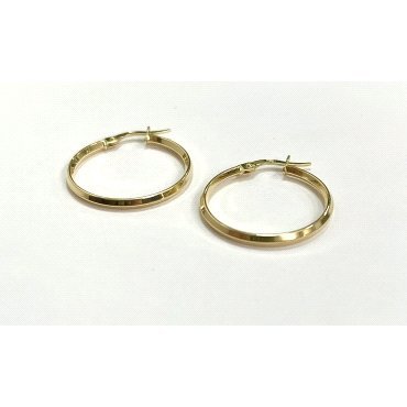 PENDIENTES ARO ORO AMARILLO LISO 20M/M X 2M/M                         