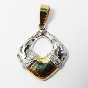 COLGANTE ORO BICOLOR PIEDRA