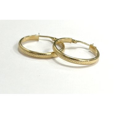 PENDIENTES O.A ARO ITALIANO  TALLADO  15M/M X 2.5M/M GROSOR           