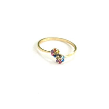 SORTIJA ORO AMARILLO PIEDRAS MULTICOLOR                               