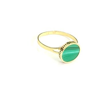 SORTIJA ORO AMARILLO PIEDRA MALAQUITA                                 