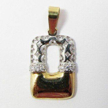 COLGANTE ORO BICOLOR PIEDRA