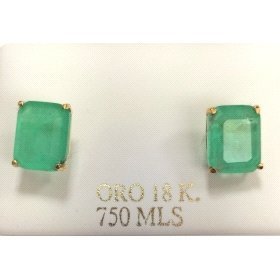 PENDIENTES O.A  GARRA CUARZO VERDE 10X8M/M PRESION                    