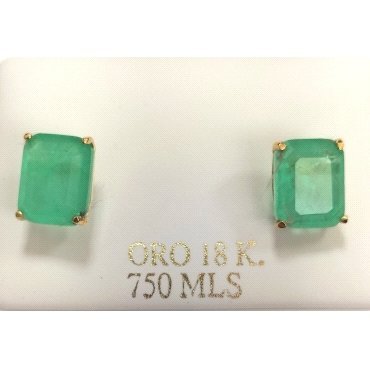 PENDIENTES O.A  GARRA CUARZO VERDE 10X8M/M PRESION                    