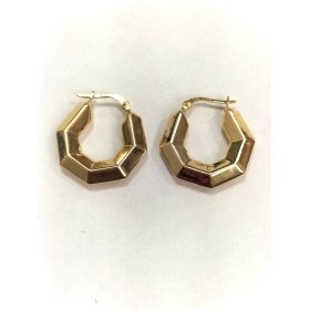PENDIENTES O.A  HEXAGONO  25M/M  CIERRE ITALIANO                      