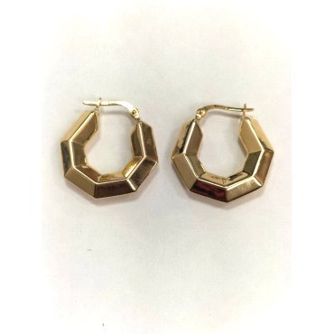 PENDIENTES O.A  HEXAGONO  25M/M  CIERRE ITALIANO                      
