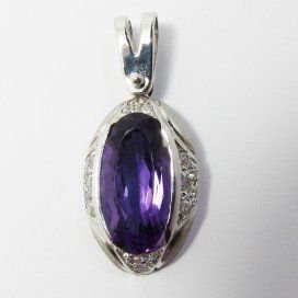 COLGANTE ORO BLANCO PIEDRA