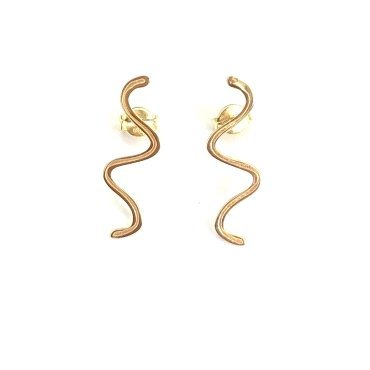 PENDIENTES ORO AMARILLO ONDULADO                                      