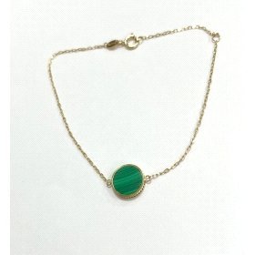 PULSERA SRA. ORO AMARILLO PIEDRA MALAQUITA                            