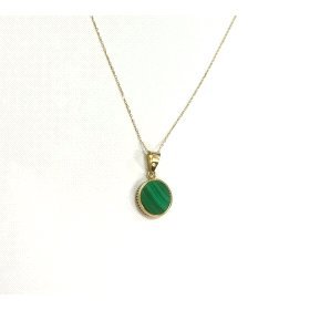GARGANTILLA ORO AMARILLO PIEDRA MALAQUITA                             