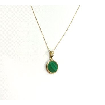 GARGANTILLA ORO AMARILLO PIEDRA MALAQUITA                             