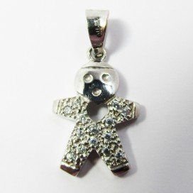 COLGANTE ORO BLANCO PIEDRA