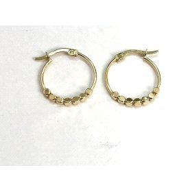 PENDIENTES ARO ORO AMARILLO LISA BOLAS                                