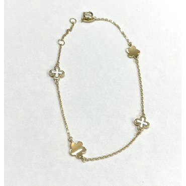 PULSERA SRA. ORO AMARILLO PIEDRA FLOR                                 