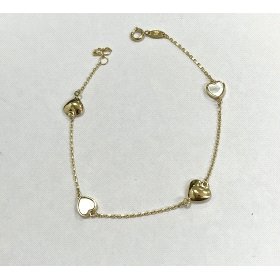 PULSERA SRA. ORO AMARILLO PIEDRA CORAZON                              