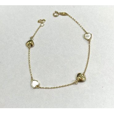 PULSERA SRA. ORO AMARILLO PIEDRA CORAZON                              