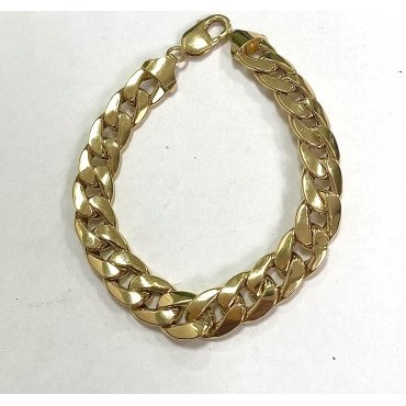 PULSERA CUBANA BARBADA AMARILLO HUECO                                 