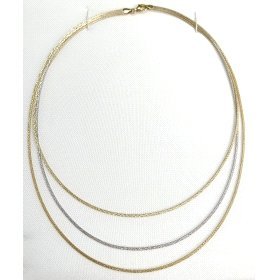 GARGANTILLA ORO BICOLOR ITALIANO LISO                                 