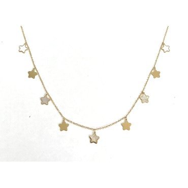 GARGANTILLA ORO AMARILLO PIEDRA ESTRELLA                              