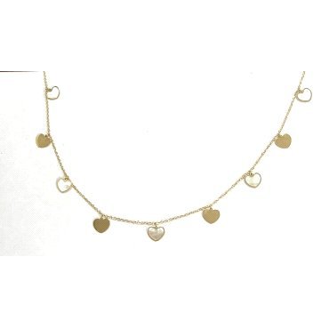 GARGANTILLA ORO AMARILLO PIEDRA CORAZON                               