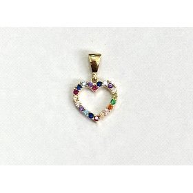 COLGANTE ORO AMARILLO PIEDRA CORAZON                                  