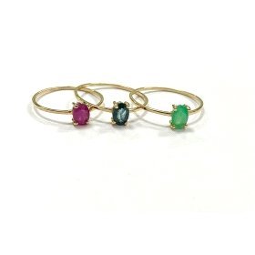 SORTIJA ORO AMARILLO PIEDRA OVAL                                      