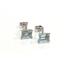 PENDIENTES ORO BLANCO BRILLANTES                                      